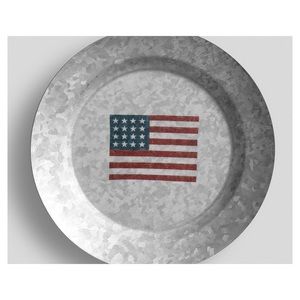 Pottery Barn Galvanized American Flag Salad Plate